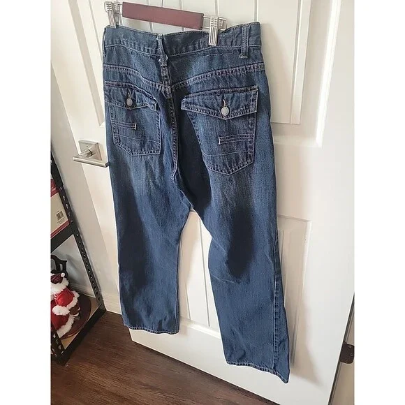 Calvin Klein Mens Jeans 32 X 39 Blue Denim Cotton 5-Pocket Zip Fly Bootcut Jeans - Picture 8 of 13